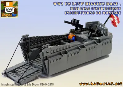 WW2-short-Landing-Craft-Higgins-Boat-custom-moc-lego Lego-moc-instructions-short-Landing-Craft-Higgins-Boat-ww2